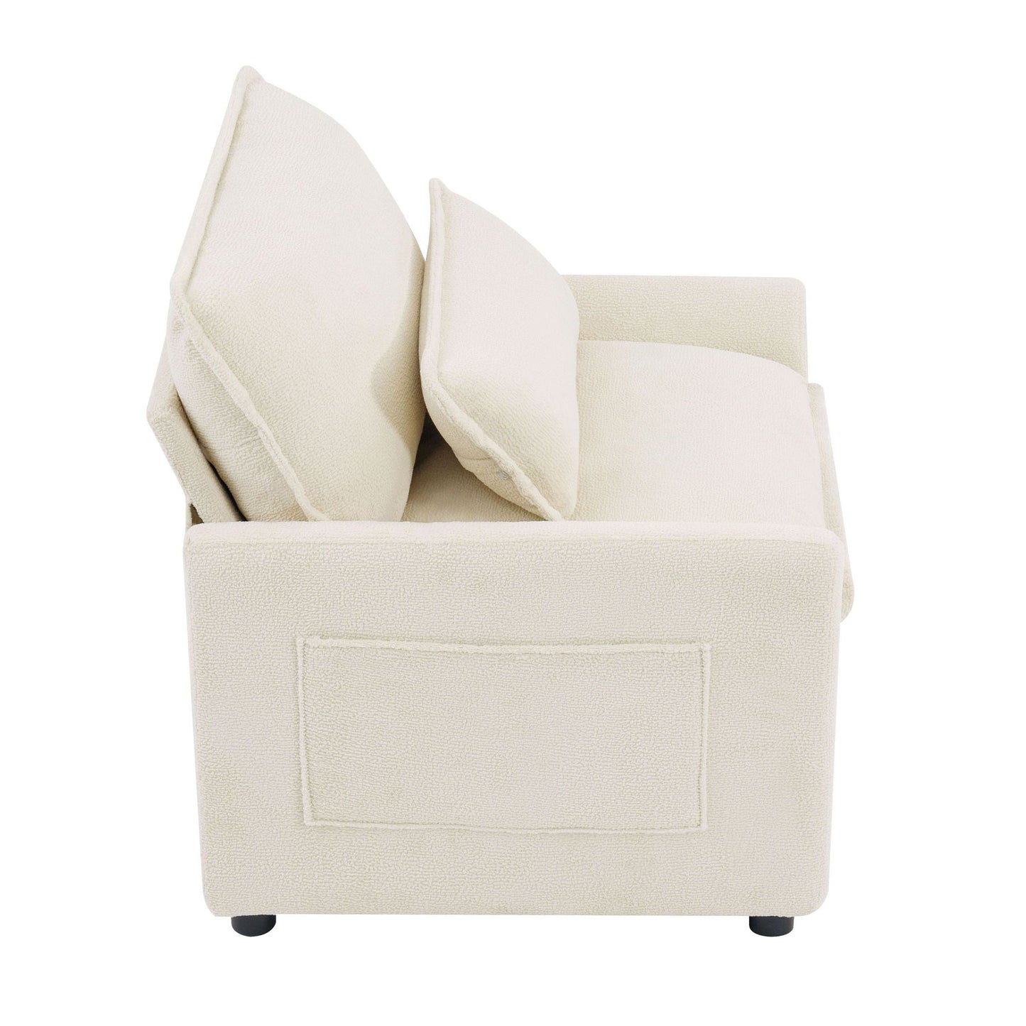 Modern Single Seat Accent Chair With Side Storage Pockets