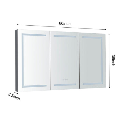 60 x 36 Inch LED Lighted Bathroom Medicine Cabinet