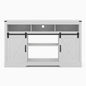 Farmhouse TV Stand With Sliding Barn Doors & Adjustable Storage