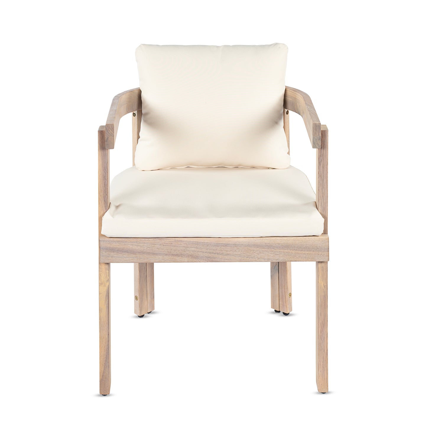Acacia Wood Dining Chairs Set of 2, Armchairs with Cushions