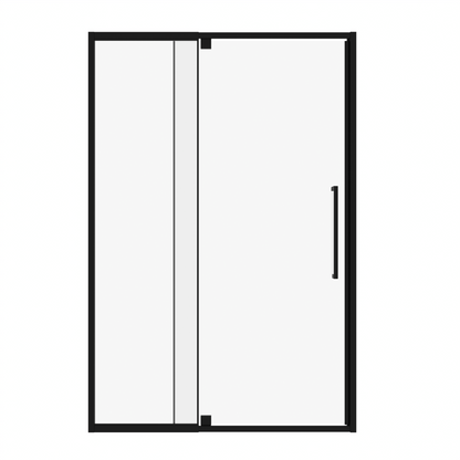 Semi-Frameless Pivot Hinged Glass Shower Door 56-60 in W x 72 in H, Matte Black