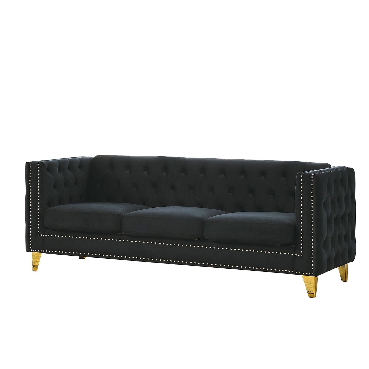 Modern Sofa With Button Tufting, Upholstered Couch For Living Room