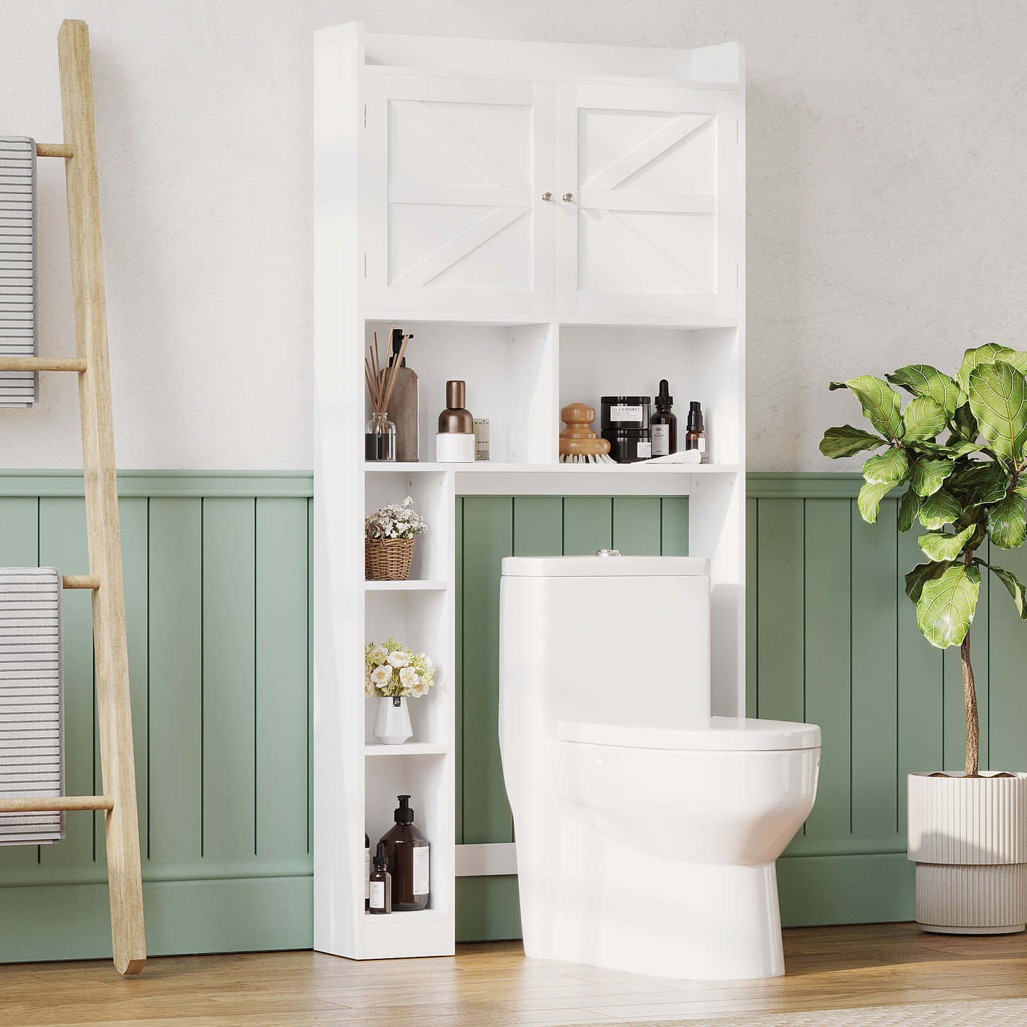 Over-The-Toilet Storage Cabinet with Adjustable Shelf