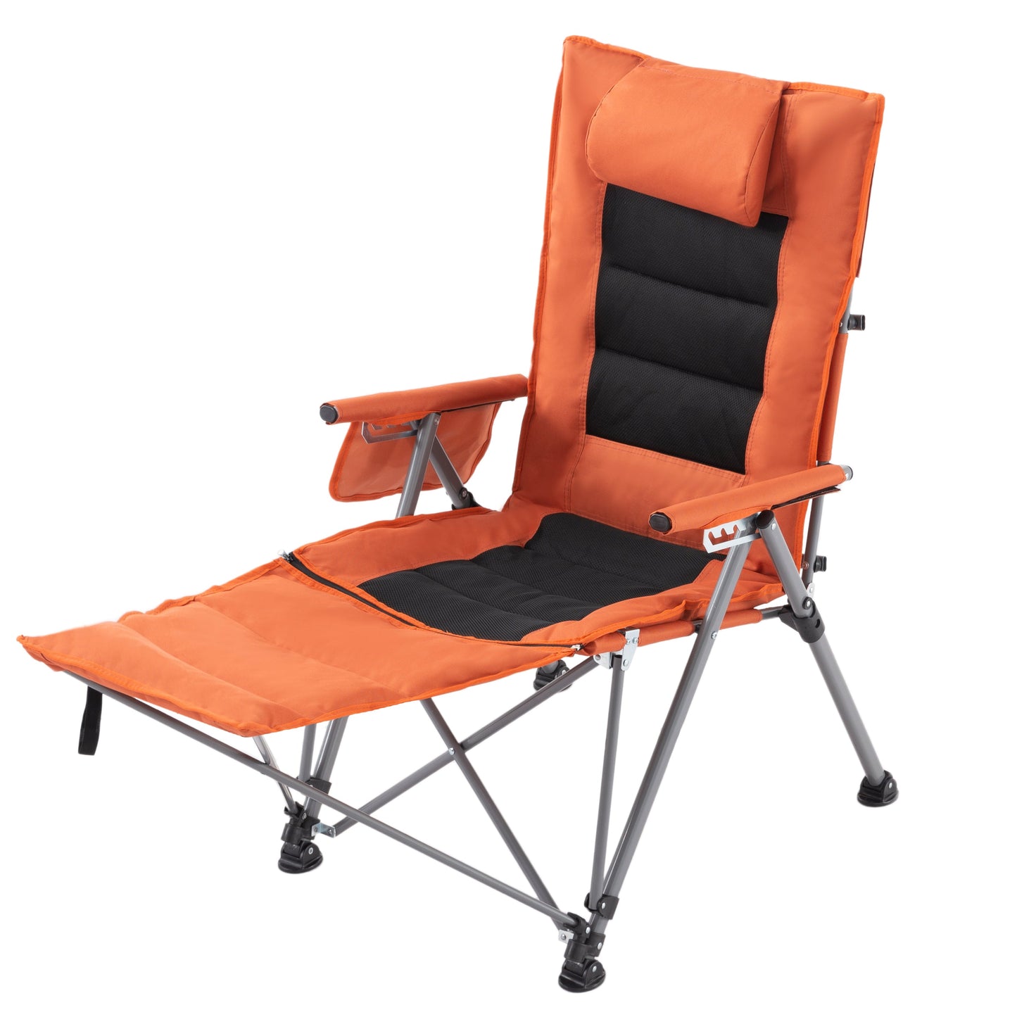 5-Position Adjustable Folding Camping Chair with Footrest