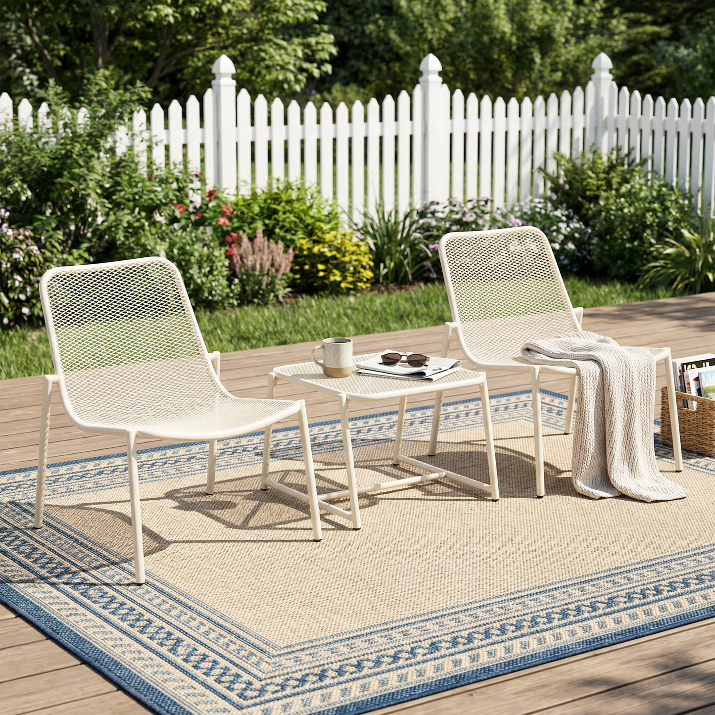 Kincaid Outdoor 3-Piece Conversation Set with Iron Frame