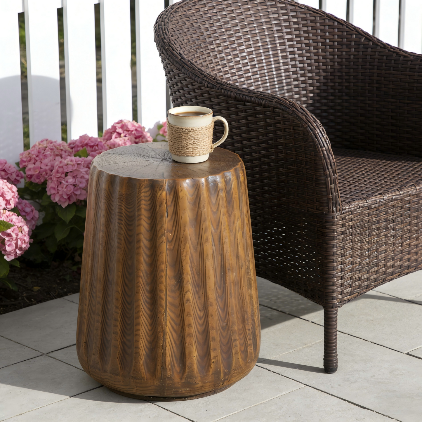 MGO Outdoor Indoor Side Table - Tree Stump Style