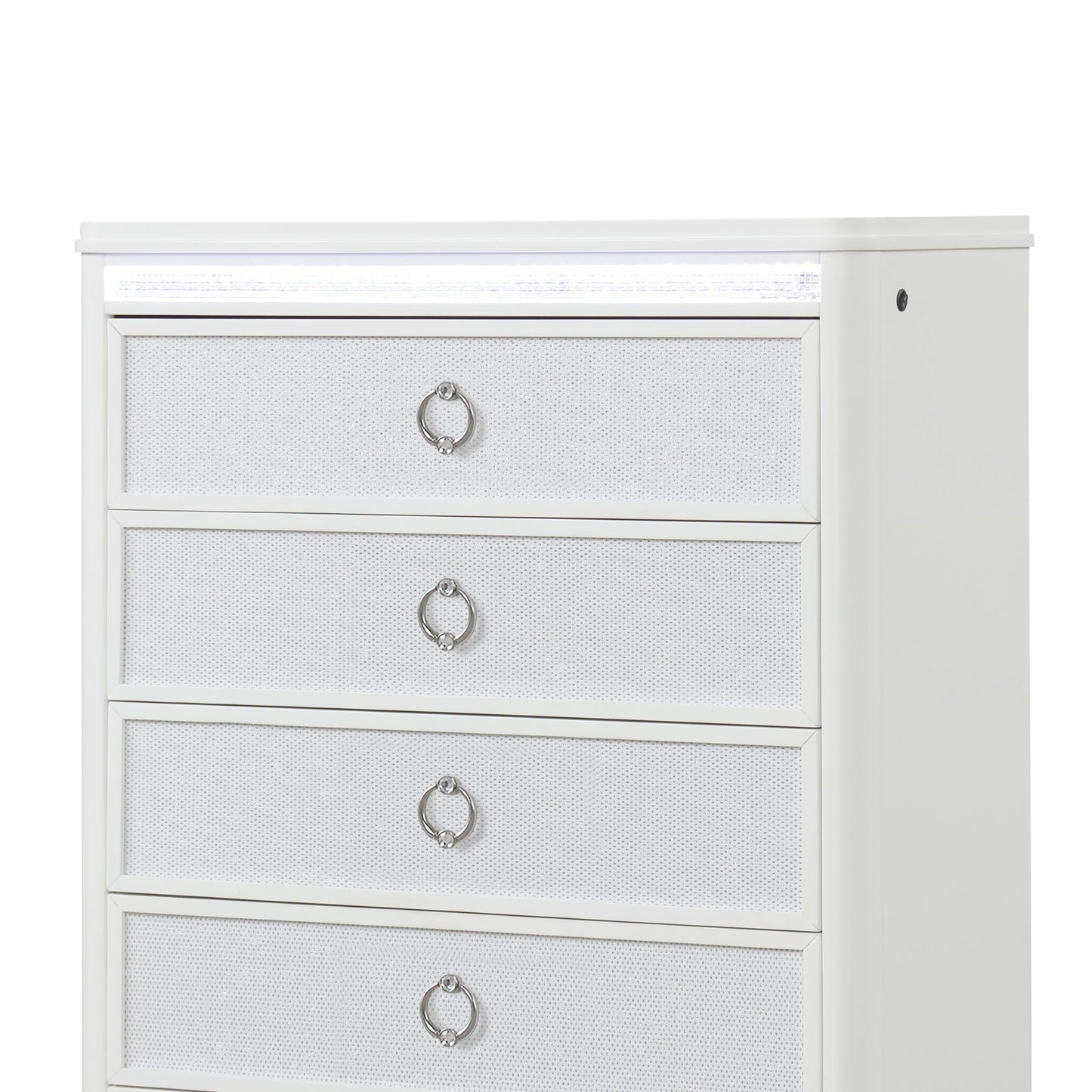 Abigale - 5 Drawer Chest With LED Lighting - White