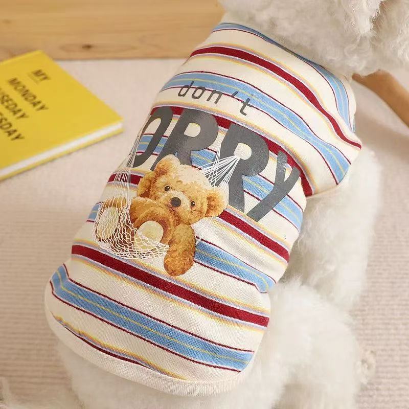 Summer Clothes For Dogs And Cats SpringSummer Breathable Striped Pet Vests