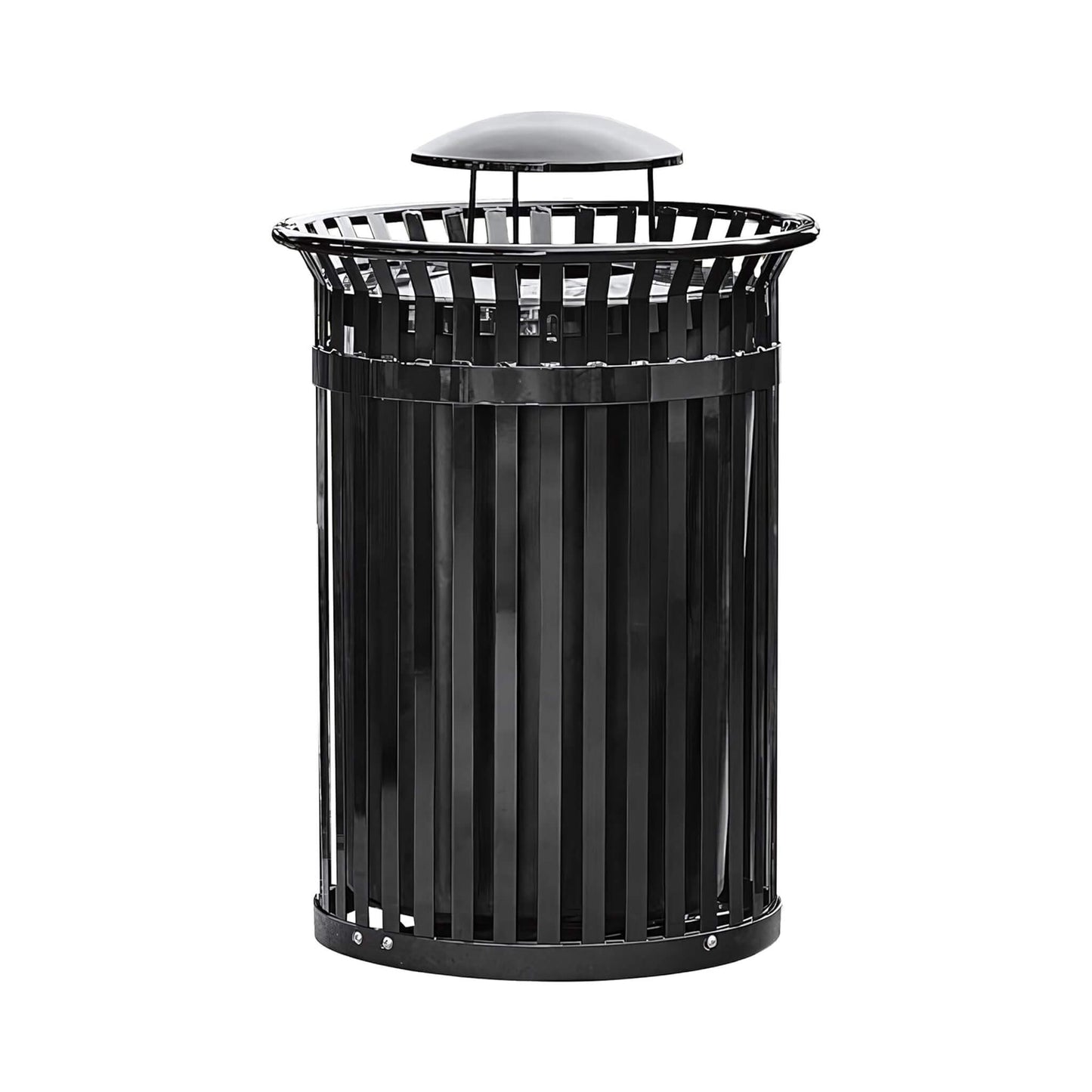 45-Gallon Heavy-Duty Commercial Round Waste Bin With Rain Bonnet Lid (SAK94380)