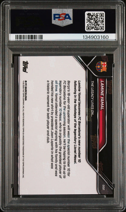 Graded 2025 Topps Now Lamine Yamal #2 FC Barcelona Soccer Card PSA 3 Very Good