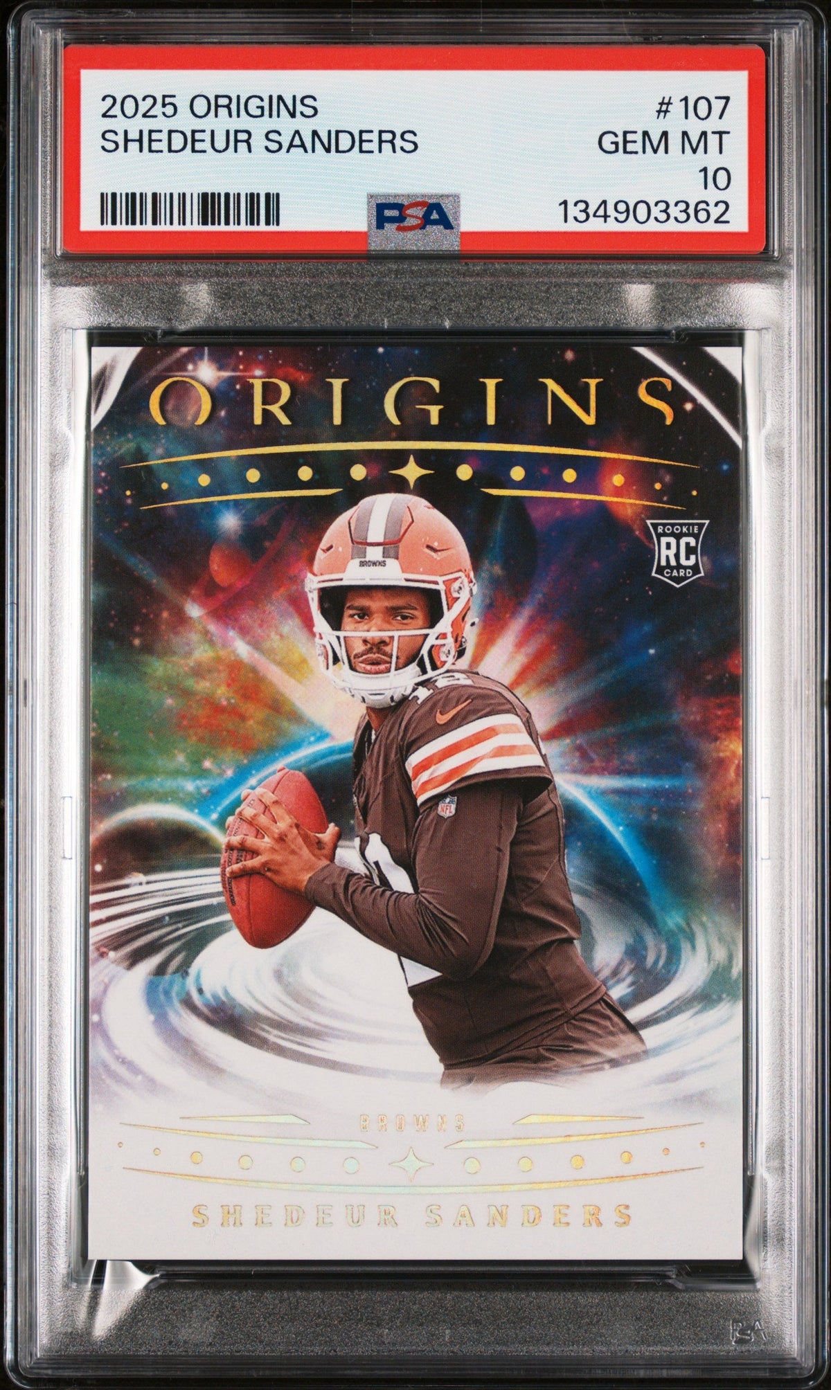 Graded 2025 Panini Origins Shedeur Sanders #107 Rookie RC Football Card PSA 10 Gem Mint