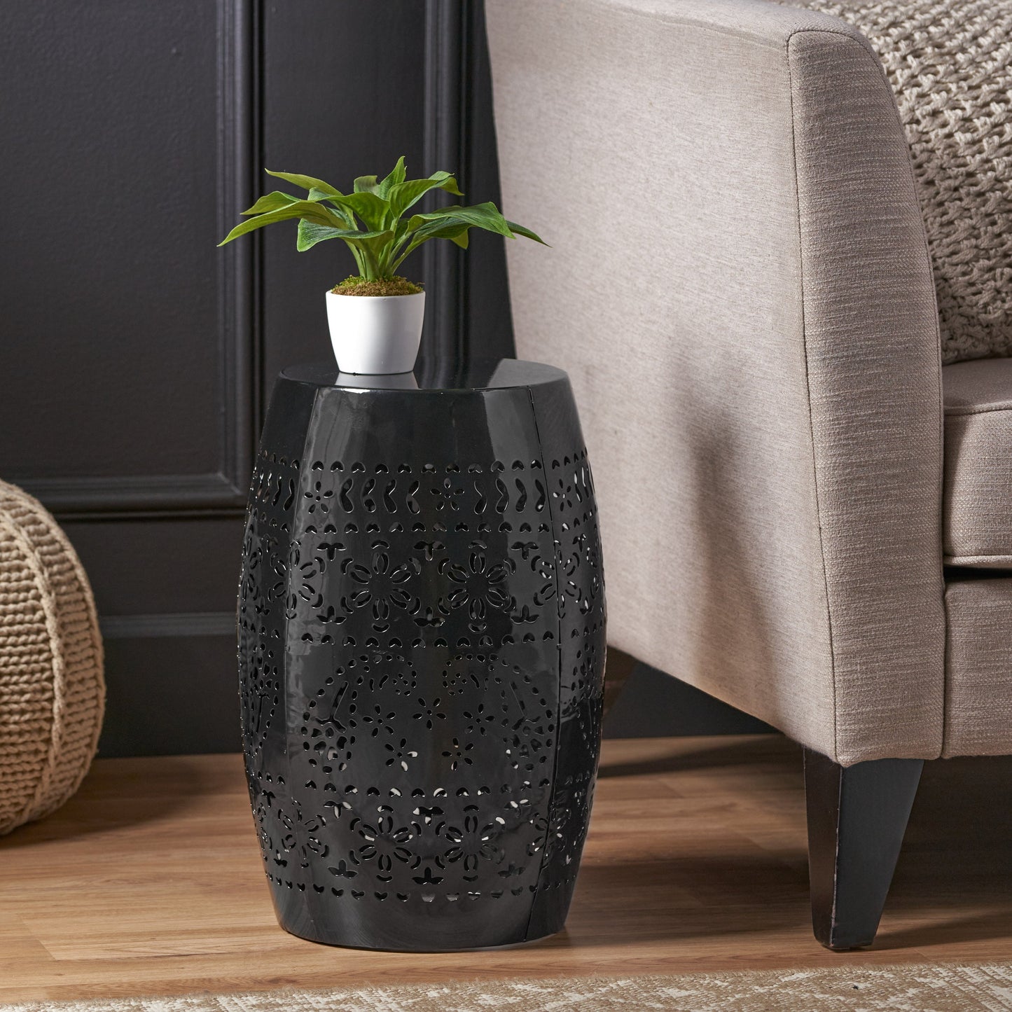 RUBY Side Table — Lace Cut Metal End Table for Outdoor & Indoor Use