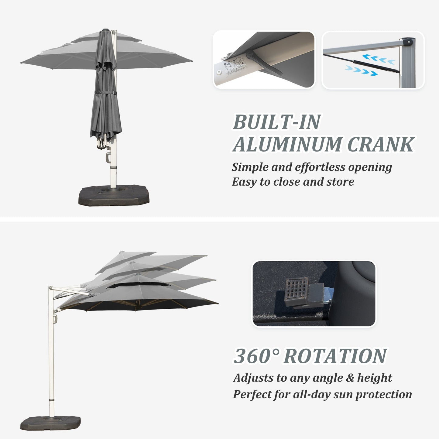 Round Cantilever Umbrella with Center Pole