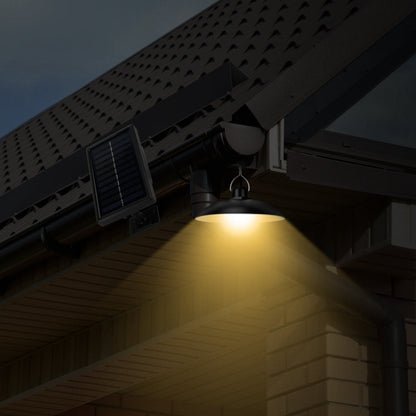 Solar Shed Lights Dual Lighting Heads Dimmable Timing Auto Sensor Turn Off Hanging Lamp IP65 Waterproof Remote Control Pendant Light For Garden Patio