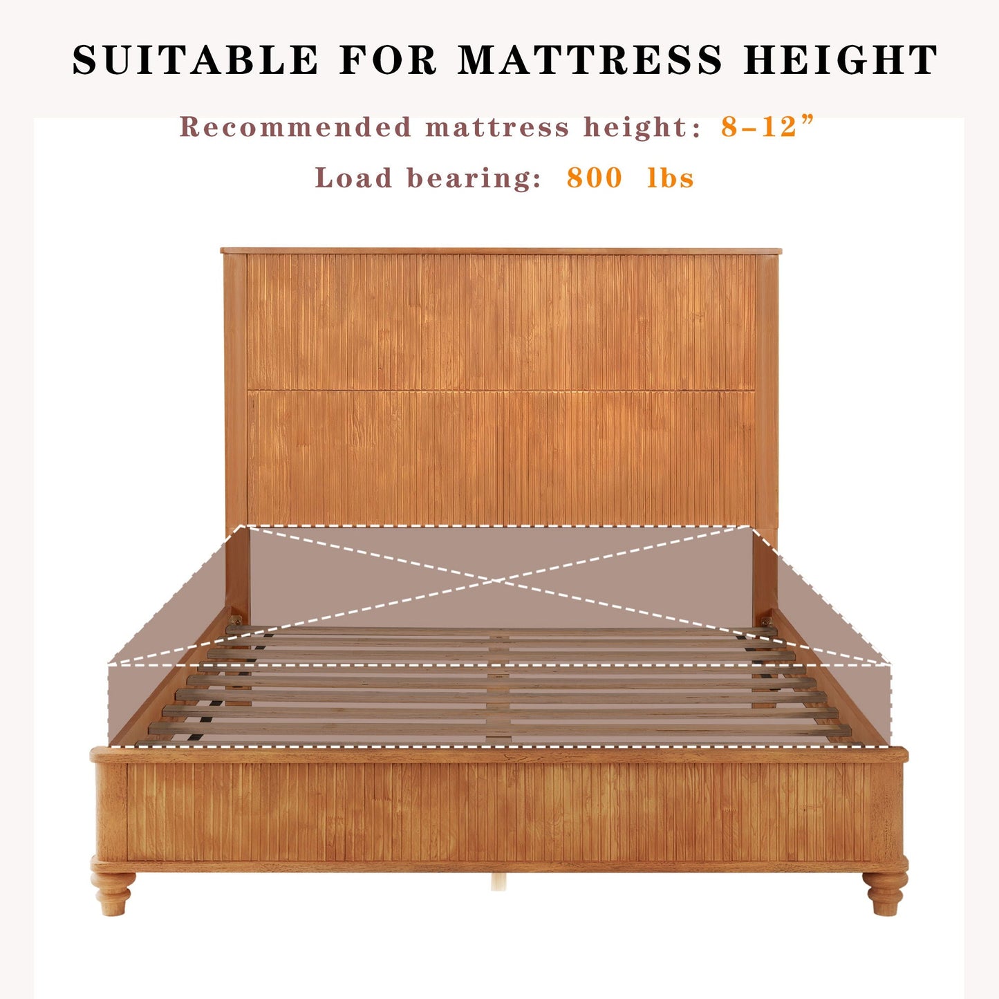 Platform Bed Frame With Tall Headboard