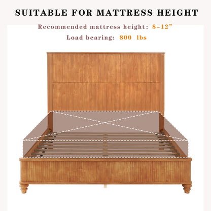 Platform Bed Frame With Tall Headboard