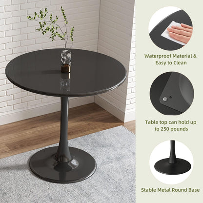 Modern Black Round Table
