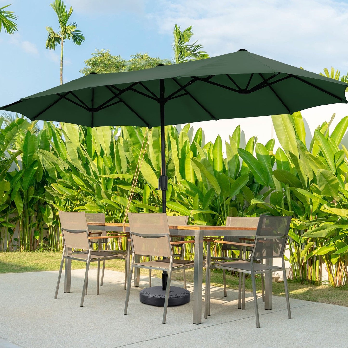 Ainfox 13ft Large Patio Umbrella, Outdoor Double-Sided Rectangle Market Heavy Duty Umbrellas without Base