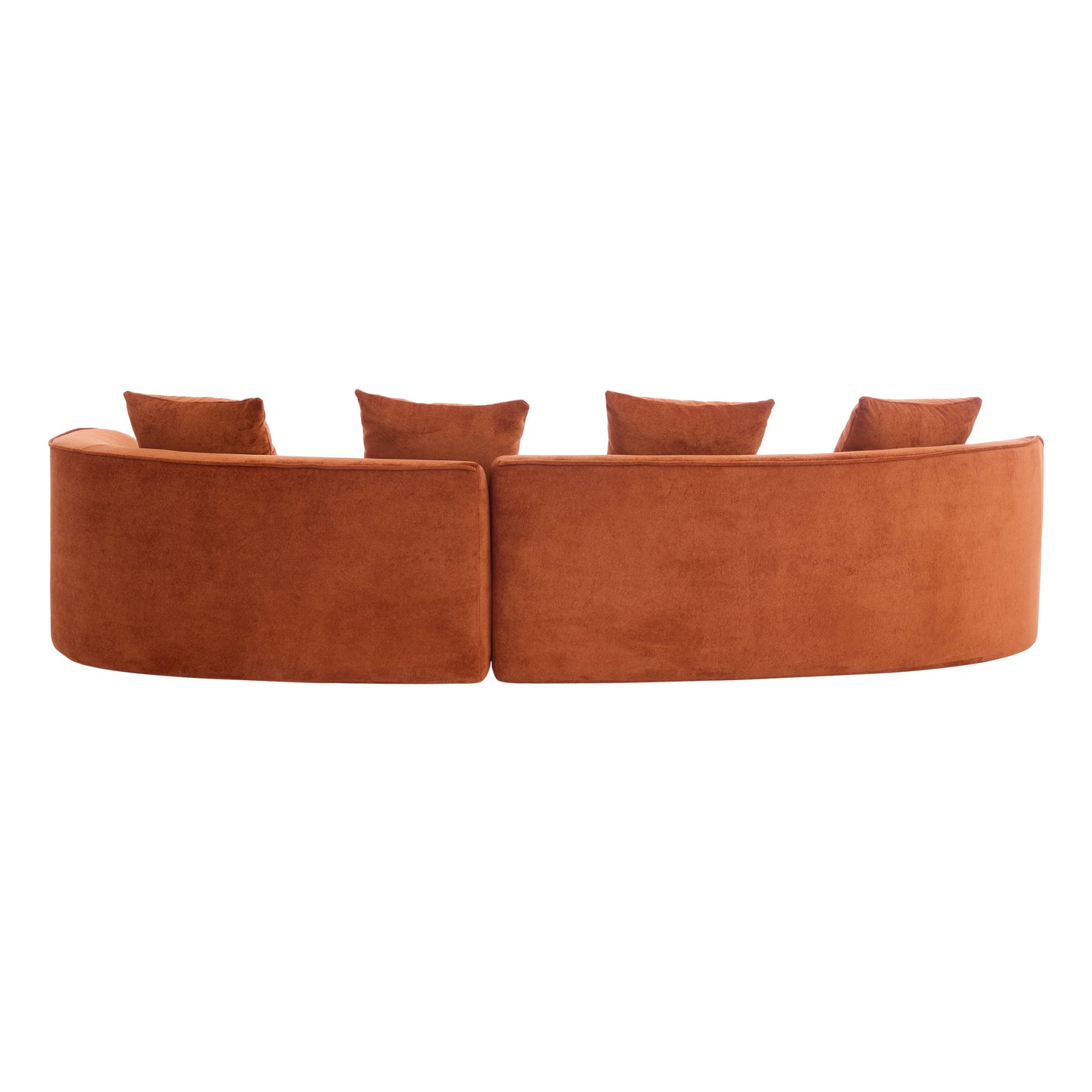 126" Curved Sectional Sofa (Dark Orange-D28 Full Foam)