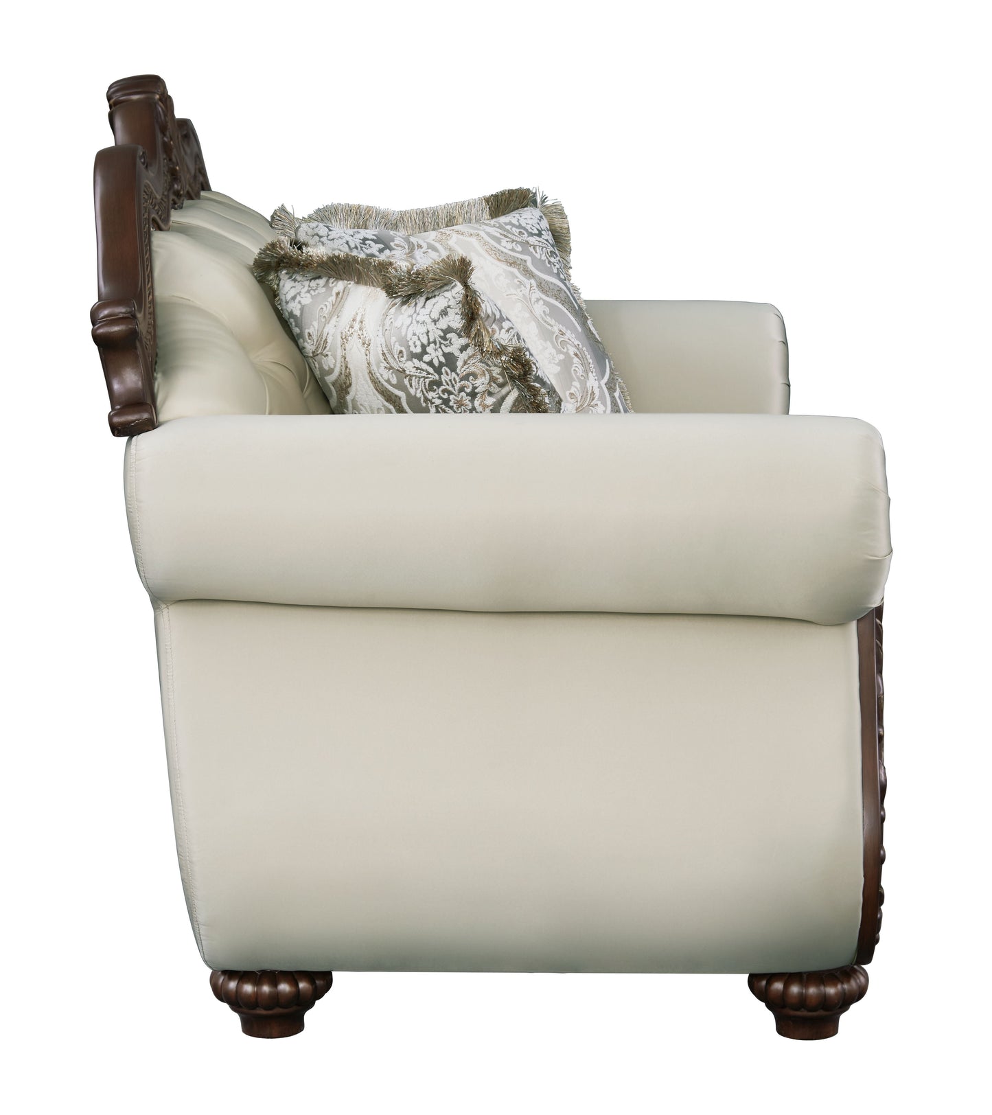 Pierce 2-Piece Traditional Living Room Set, Upholstered Loveseat and Accent Chair with Carved Wood Frame