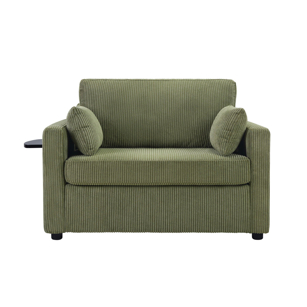 Sleeper Sofa With Foldable Mattress, USB Ports, Side Table & Storage Pocket