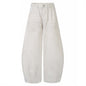 Sprayed and Distressed Denim Tapered Pants with High Street Punk Pocket Design, Loose Wide Leg Long Pants