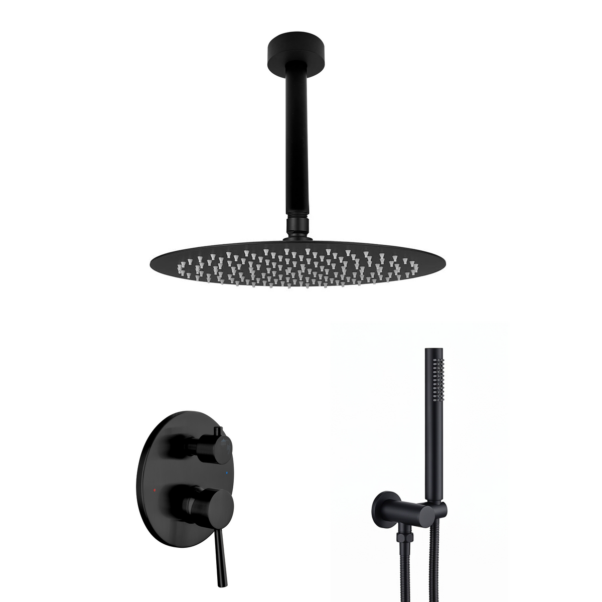 Matte Black Shower Head Set