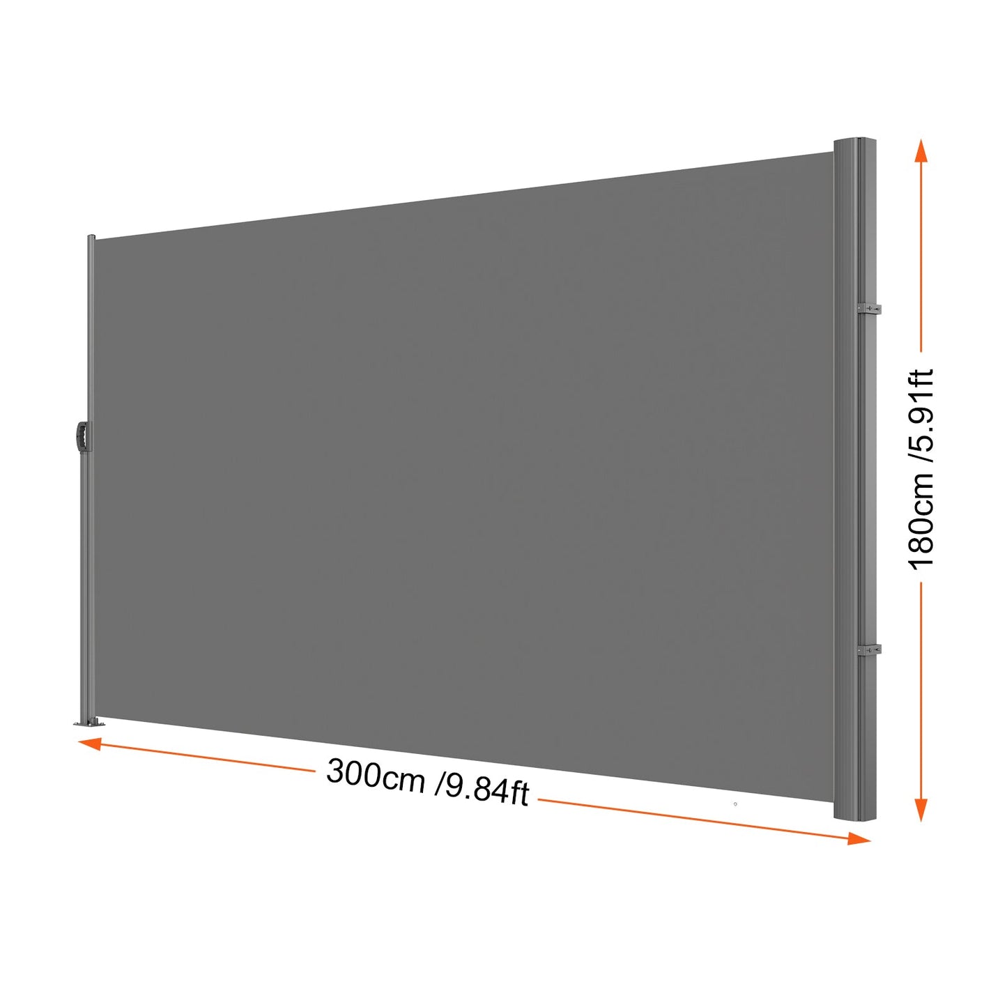 Retractable Side Awning, 71''-118'' Full Aluminum Rust-Proof Outdoor Privacy Screen