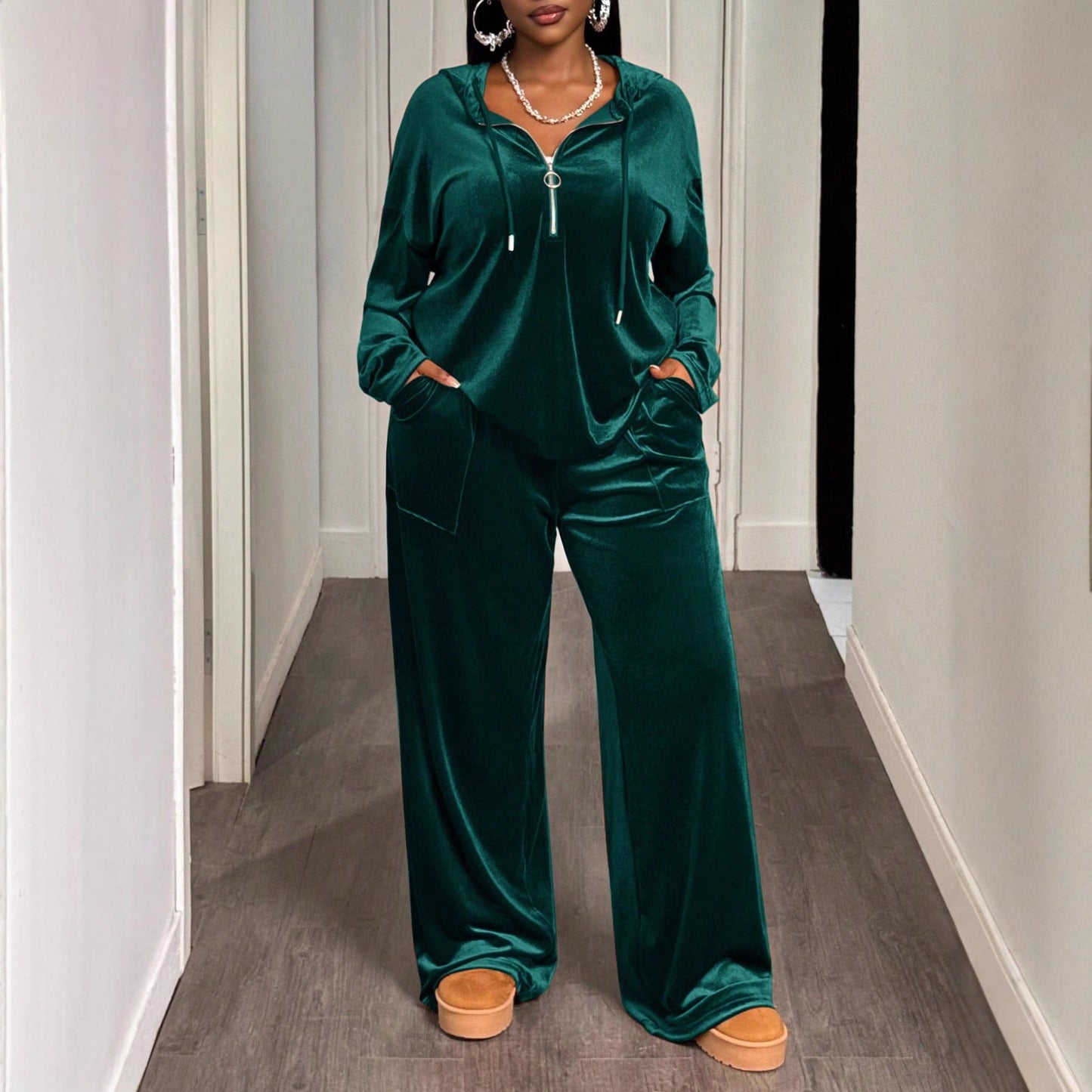 Cross-border Hooded Sweatshirt And Pants Set