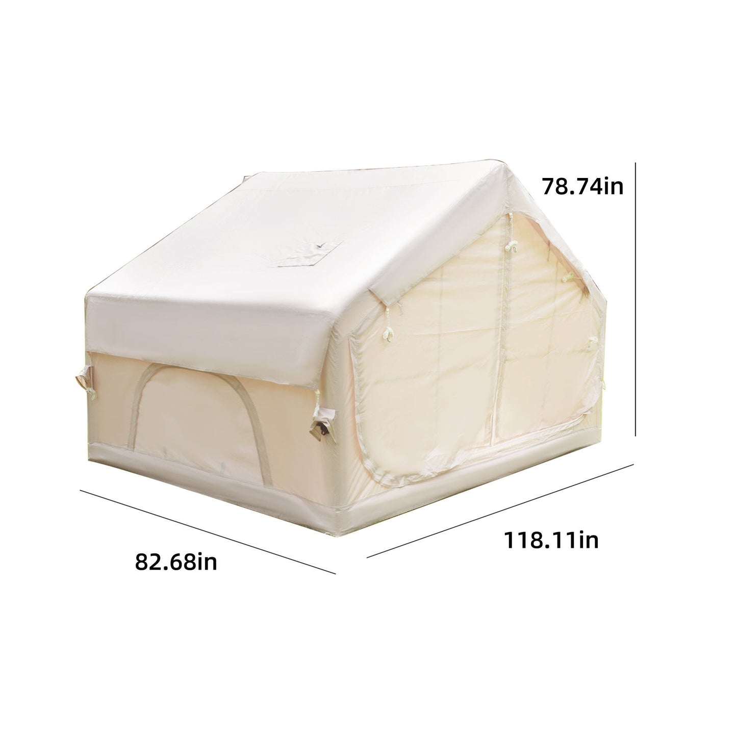6.3m² Inflatable Camping Tent with Clear Skylight and 420D Oxford Waterproof Fabric