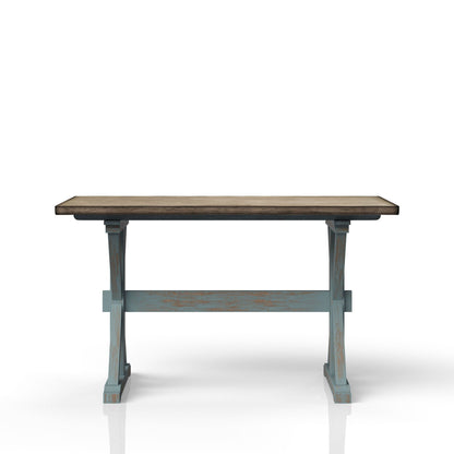 X Based Counter Height Dining Table - Aqua Blue