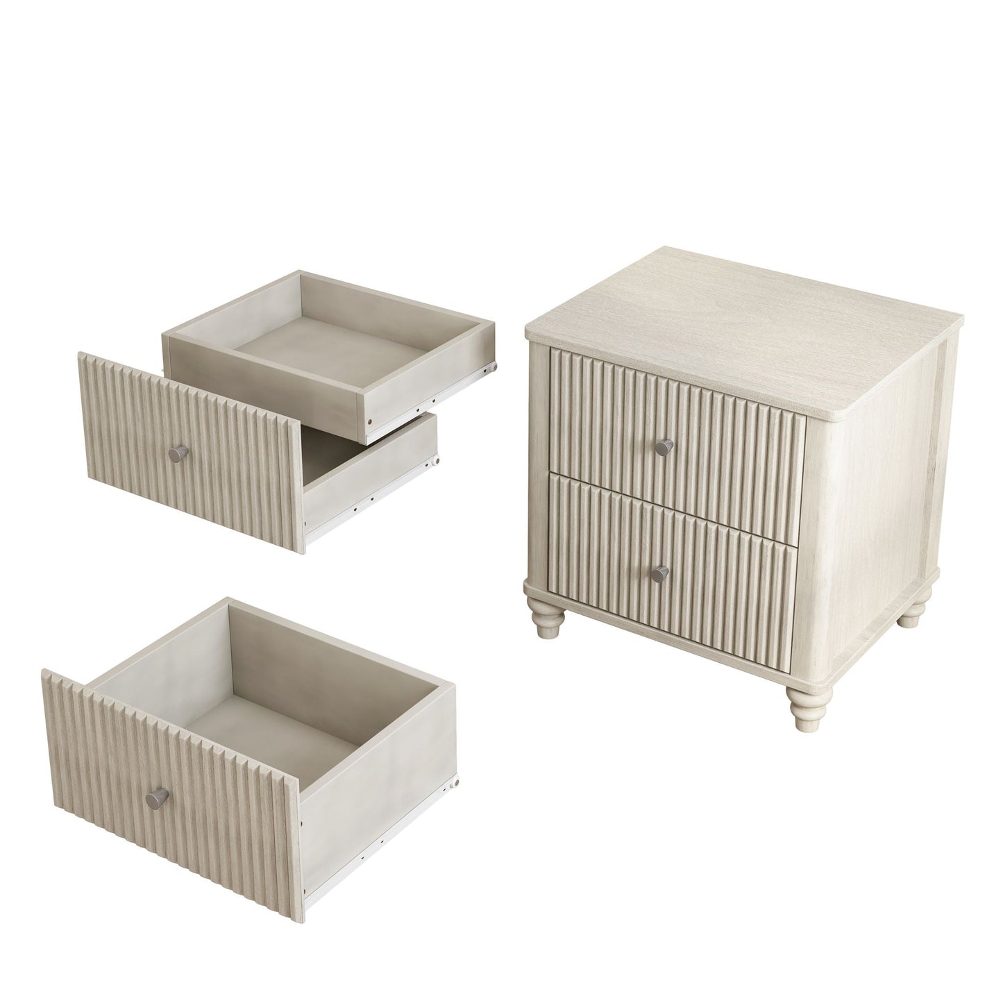 3 Piece Bedroom Set With Bed And 2 Nightstands