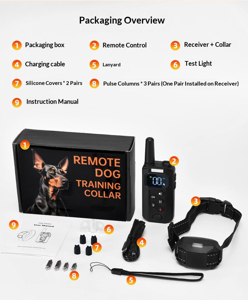 Smart Remote Dog Training Collar With Vibration & Shock Anti-Bark Device