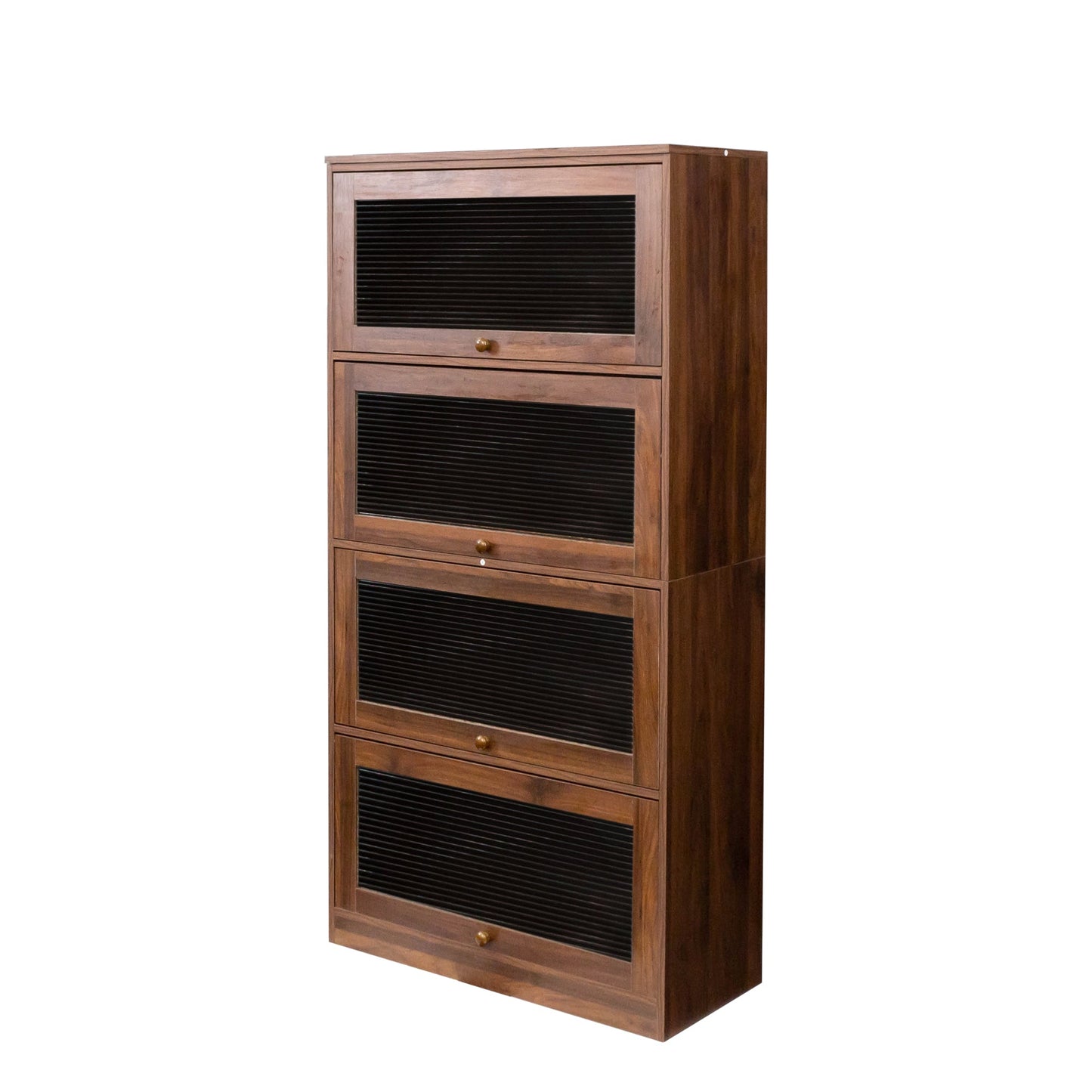 Bookcase Contemporary Closed Back Glass Doors Office Storage Cabinet