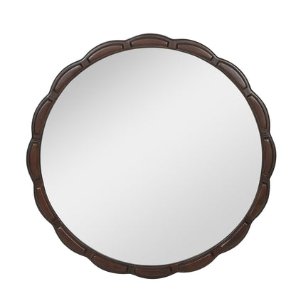 Round Wood Wall Mirror - 31.5"
