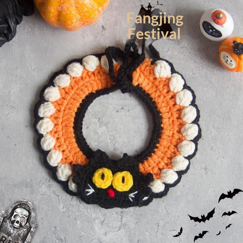 Hand-knitted Halloween Scarf For Cats And Dogs