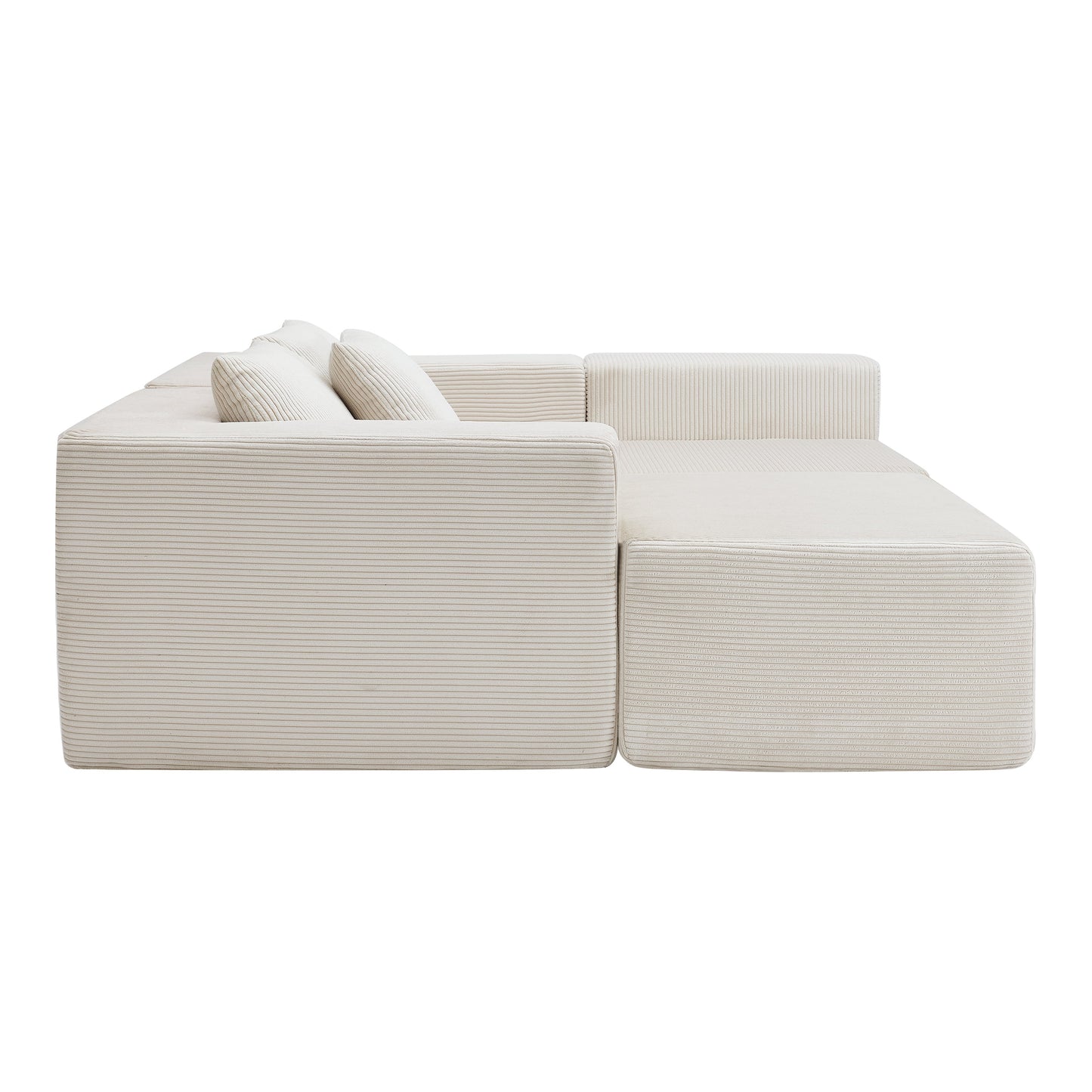 107" Compressed Sectional Sofa (Beige)
