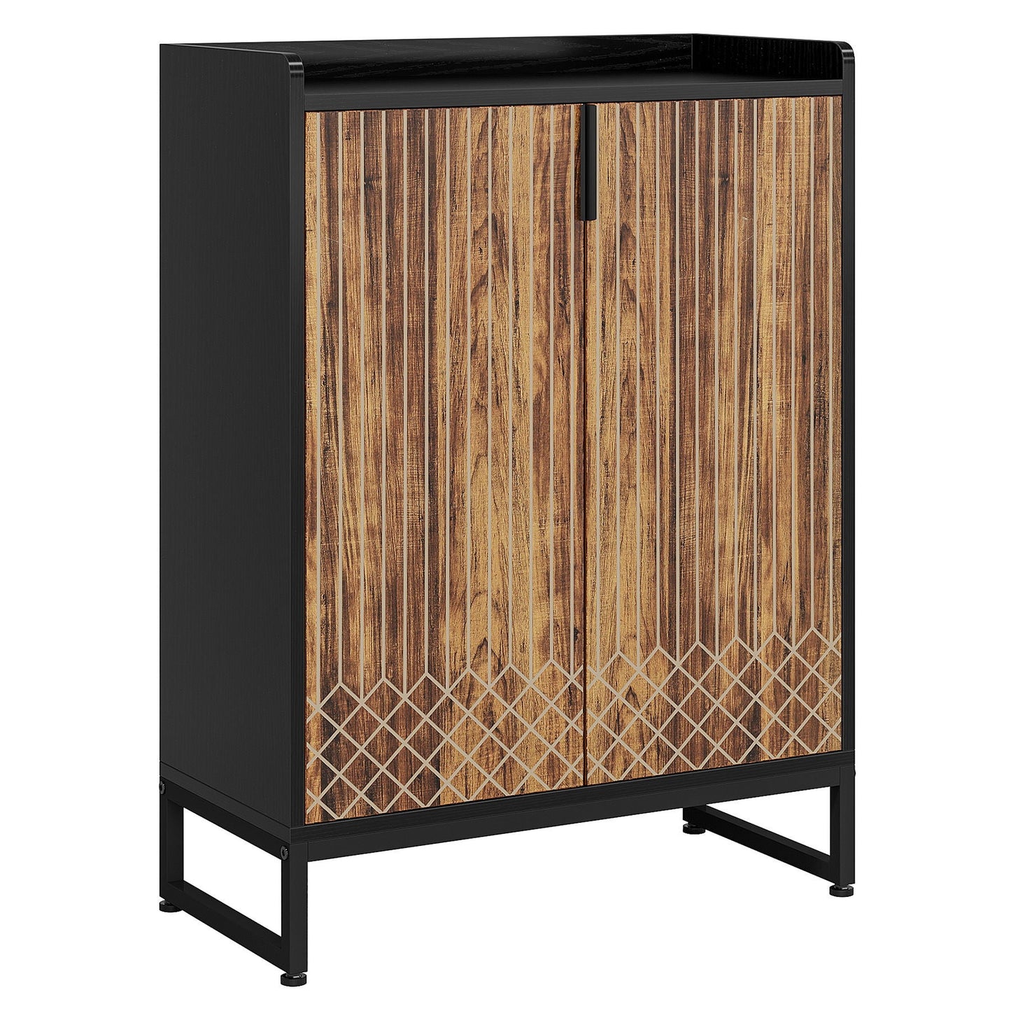 5 Tier Shoe Cabinet With Doors, Compact Entryway Storage Organizer