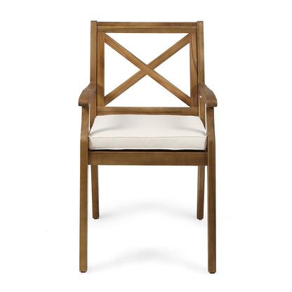 Perla Dining Chair 2-Piece Set with Cream Cushions