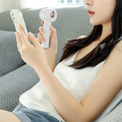 Portable Handheld Fan Rechargeable Pocket Personal Fan Quiet Desk Phone Holder Fan with 3 Speeds Removable Base for Commute Office Outdoor Indoor