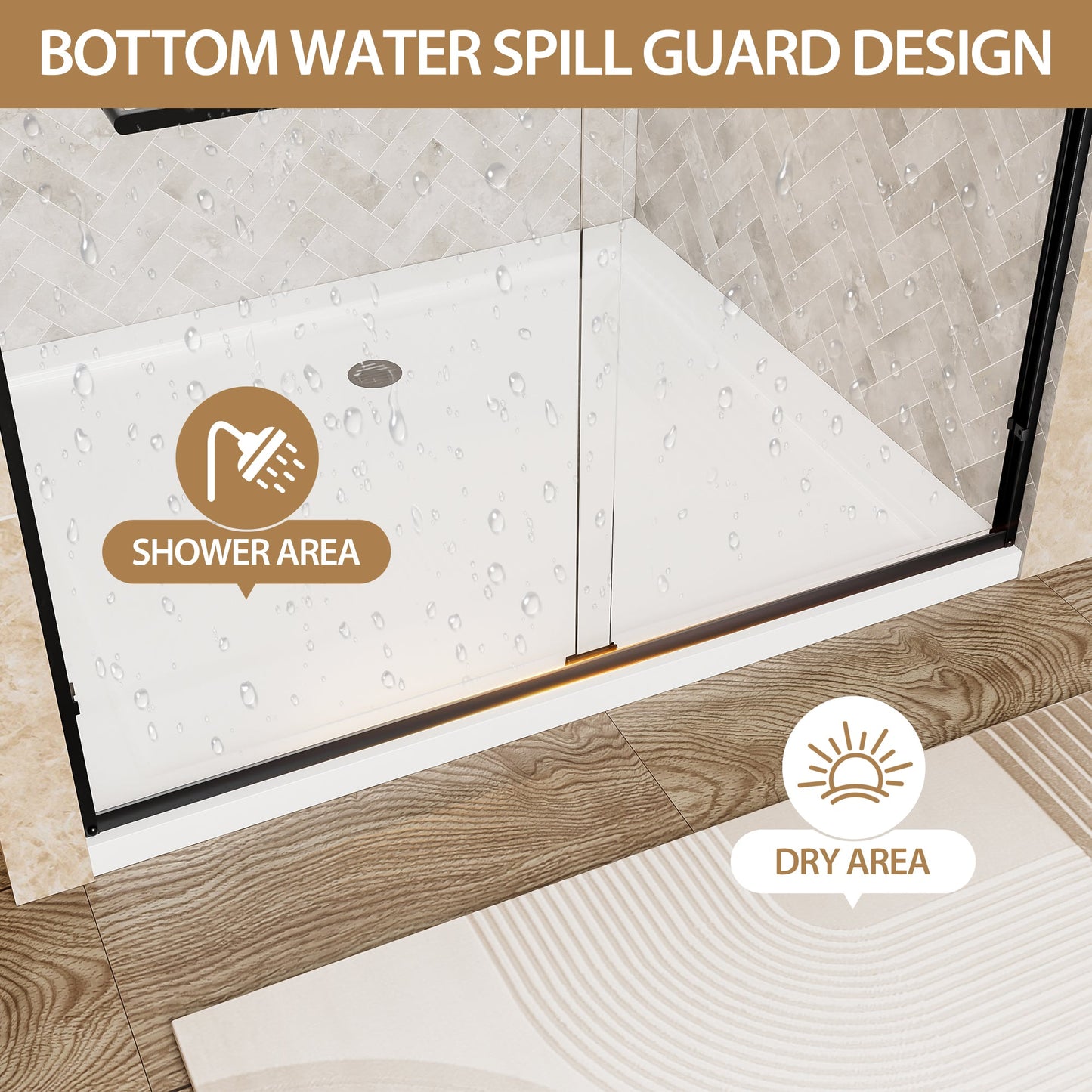 56"-60" W x 72" H Matte Shower Door