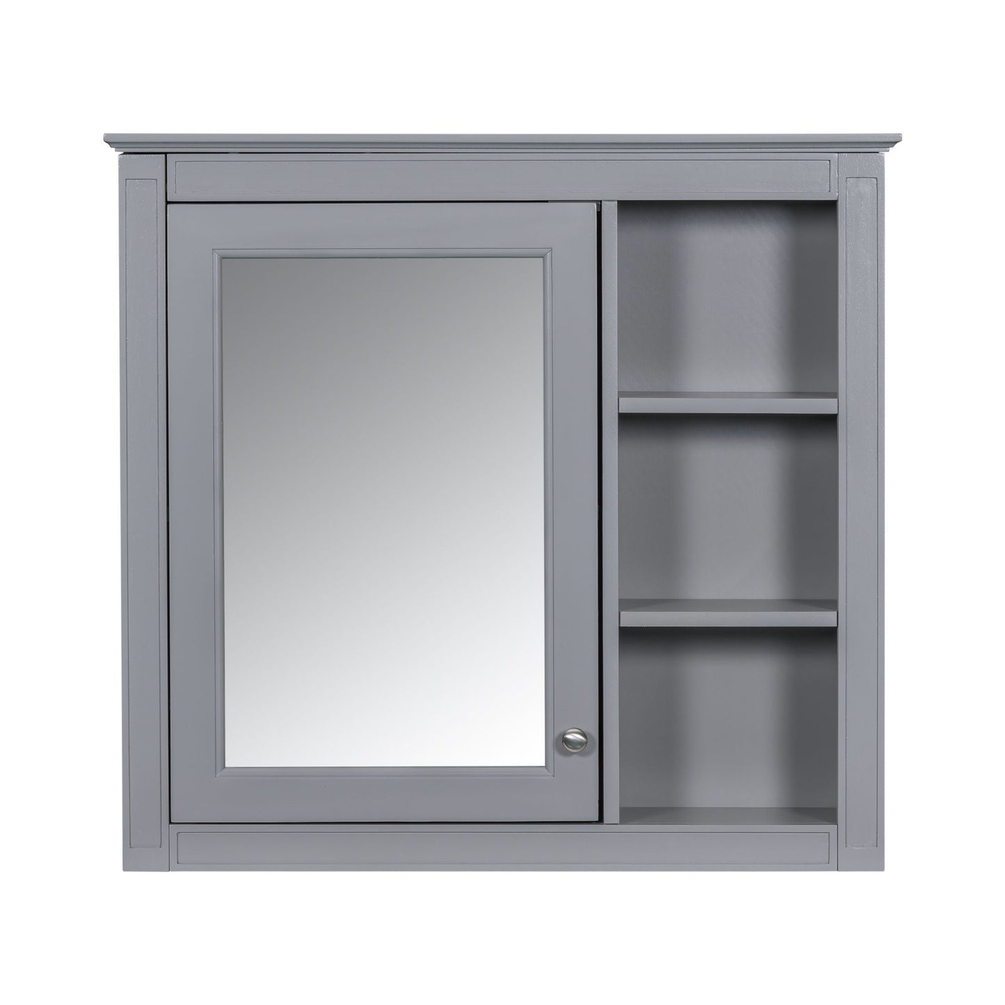 Wall Mounted Medicine Cabinet With Mirror and 3 Open Shelves