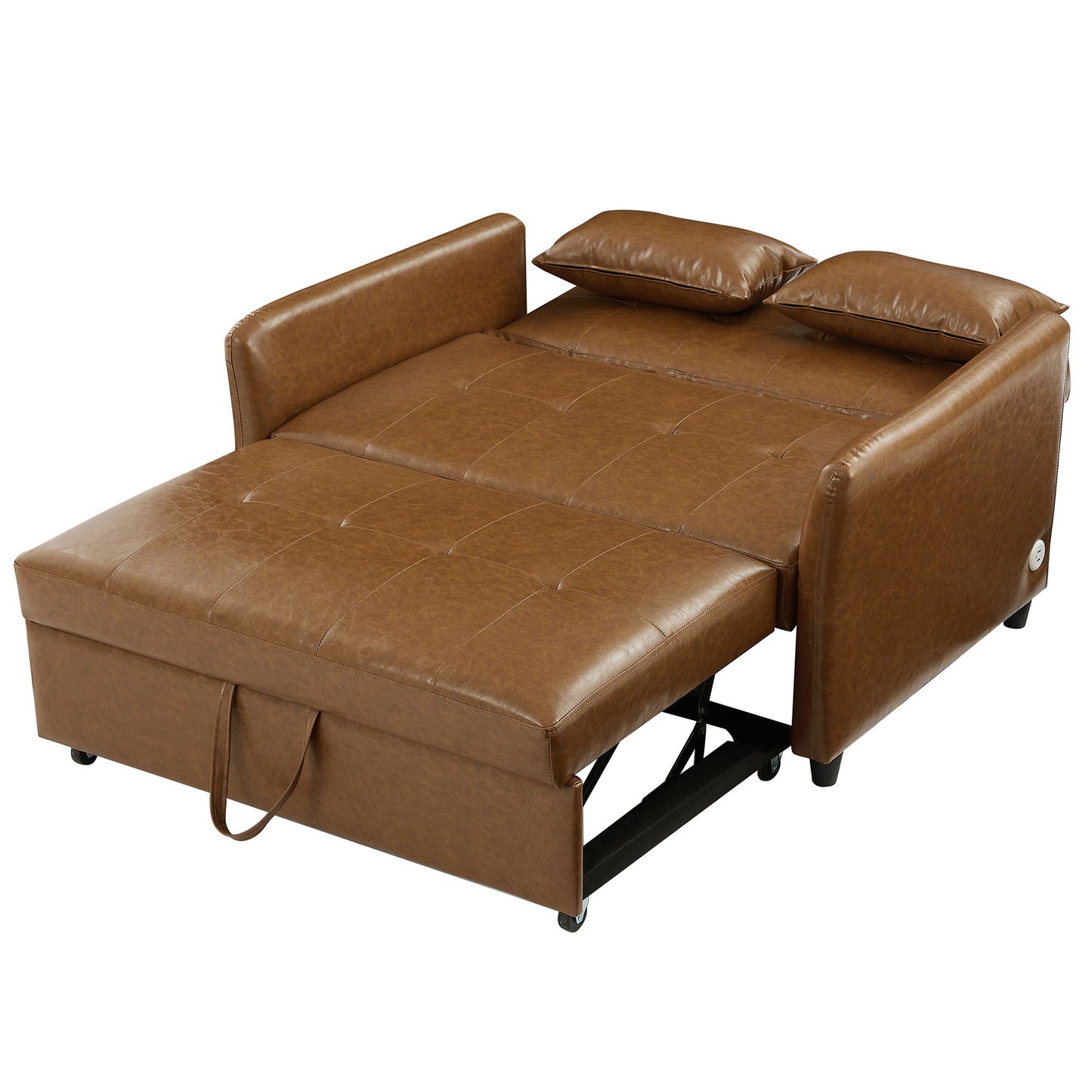 Convertible Sleeper Sofa Bed With 3 USB Ports