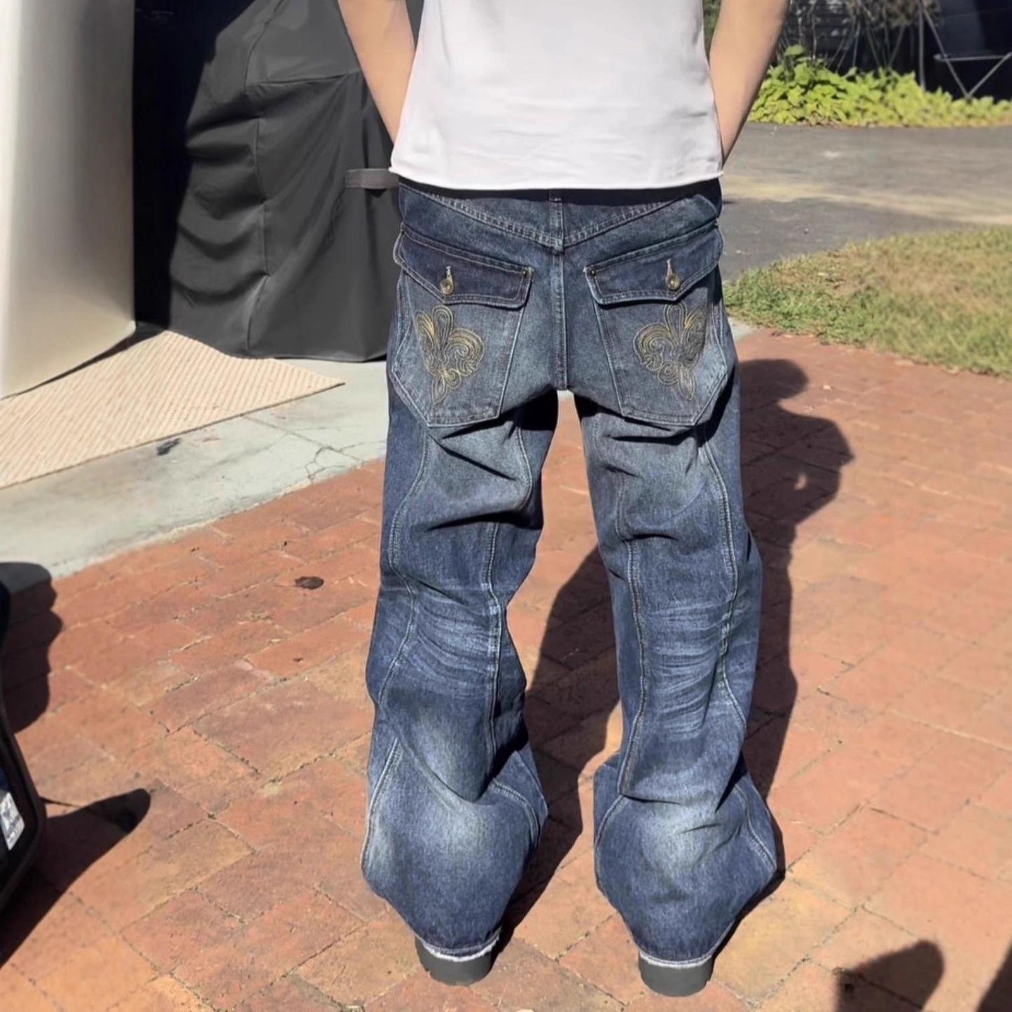 Mens Vintage Washed Distressed Jeans