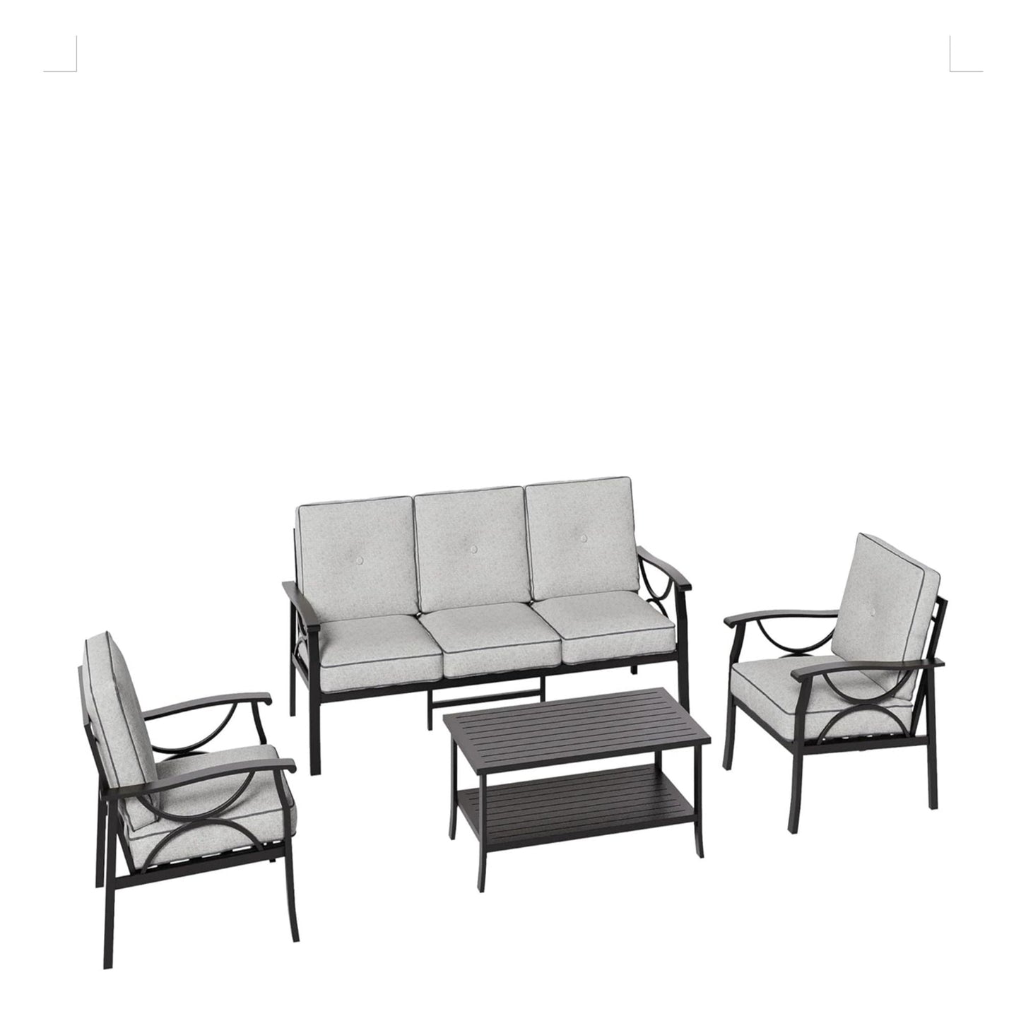 Patio Furniture Set with Coffee Table and Cushions for Backyard