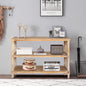 Rustic 3-Tier Console Table with Gothic-Inspired Details
