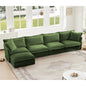 Slipcovered L Shape Sectional Long Sofa Couch - 4 Seater