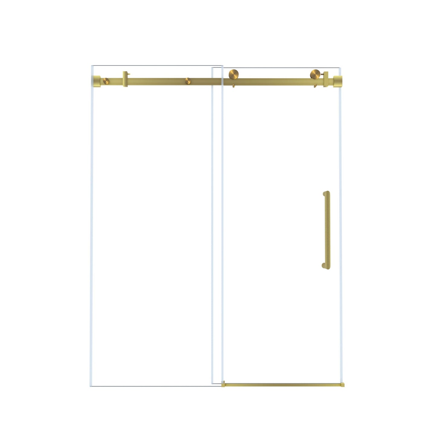 Frameless Single Sliding Shower Door With Handle And Square Tube Track