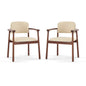 Dining Room Chairs, Ideal For Home & Kitchen (Set of 2) - Beige / Dark Walnut