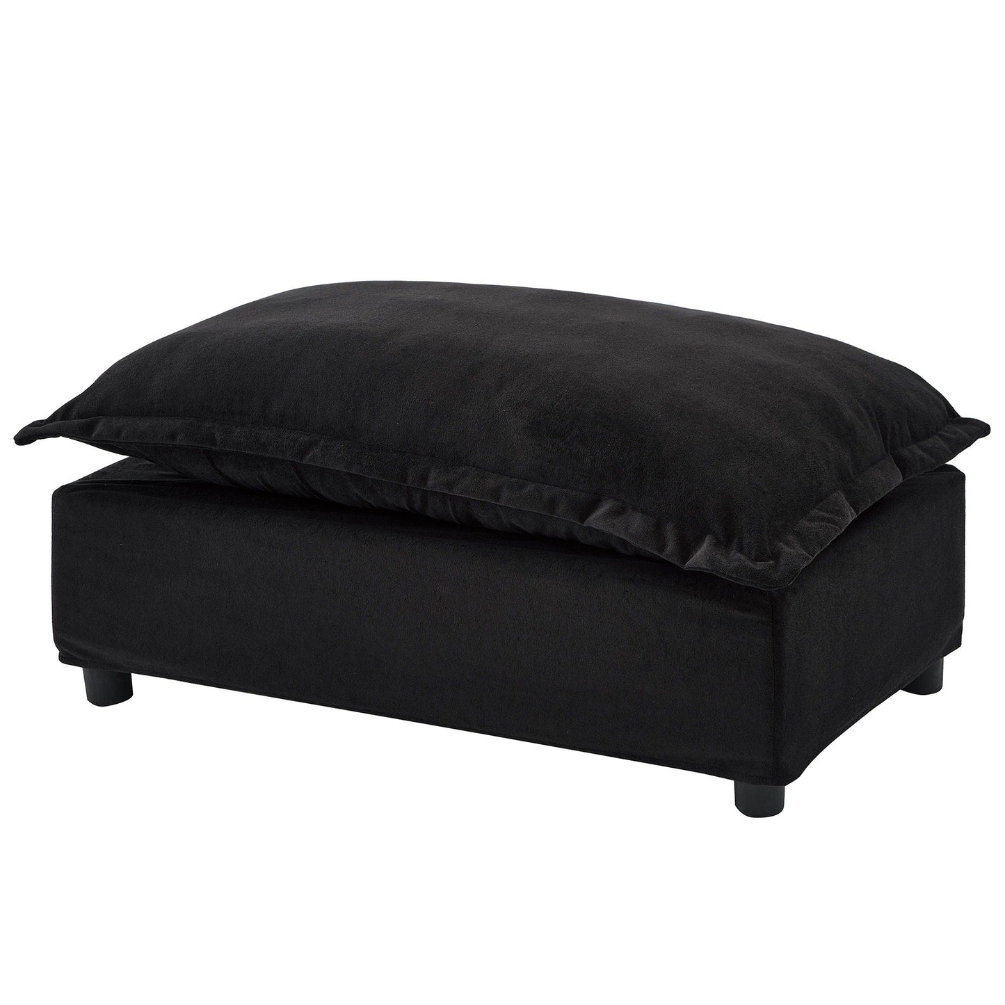 Modern Cozy Upholstered Armchair Sofa With Movable Ottoman